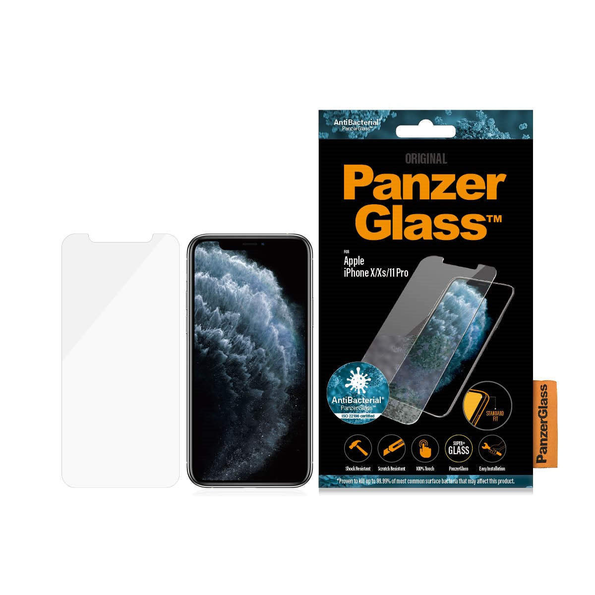 PanzerGlass® Displayschutzglas iPhone 11 Pro | Xs | X | Standard Fit
